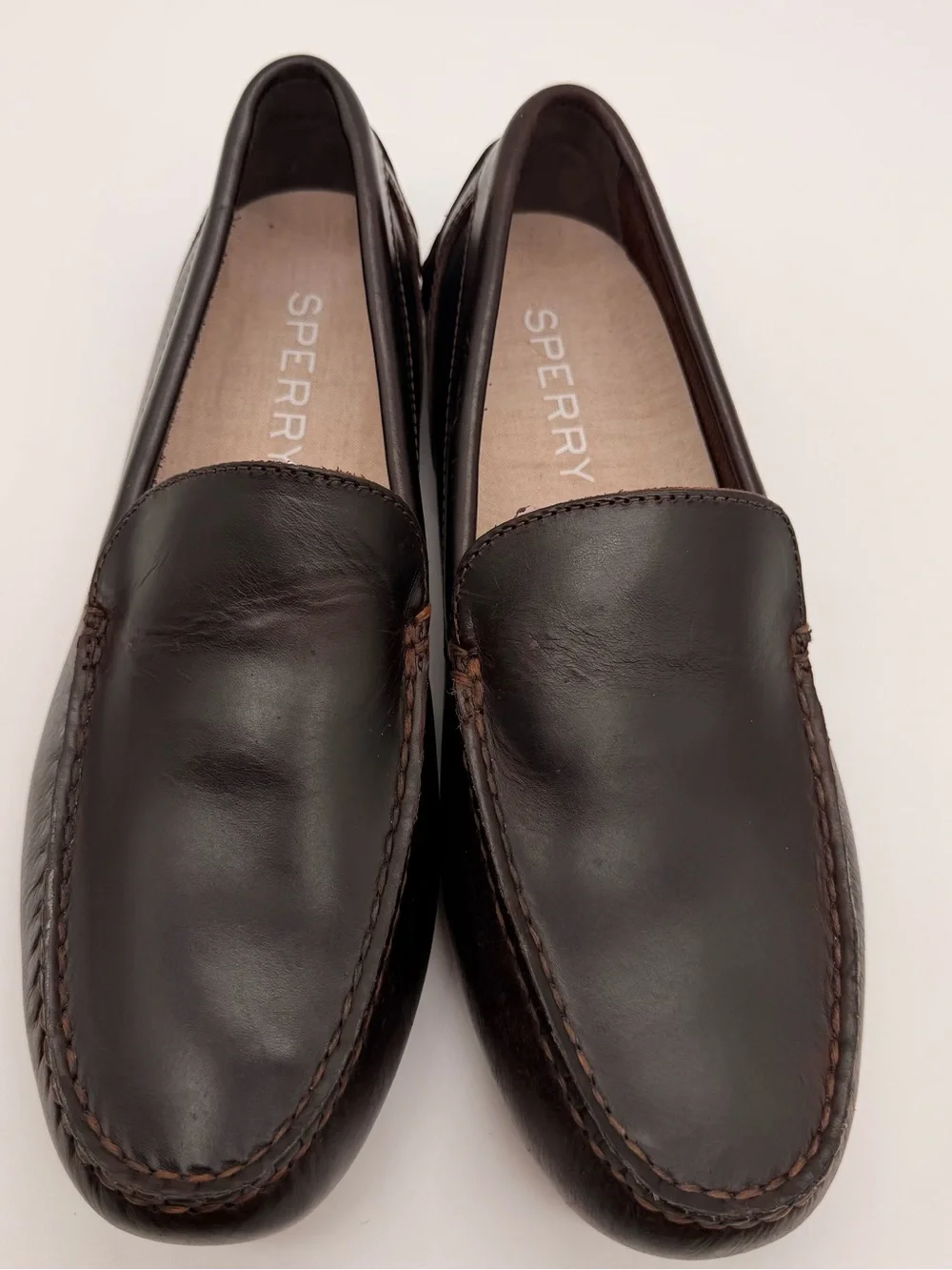 Sperry Davenport Venetian Driver Mens 8.5 Dark Brown Leather Loafers Moccasins